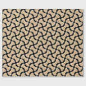 Dog Biscuit Bone Pattern Black Cadeaupapier (Vlak)