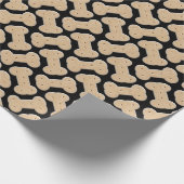 Dog Biscuit Bone Pattern Black Cadeaupapier (Hoek)