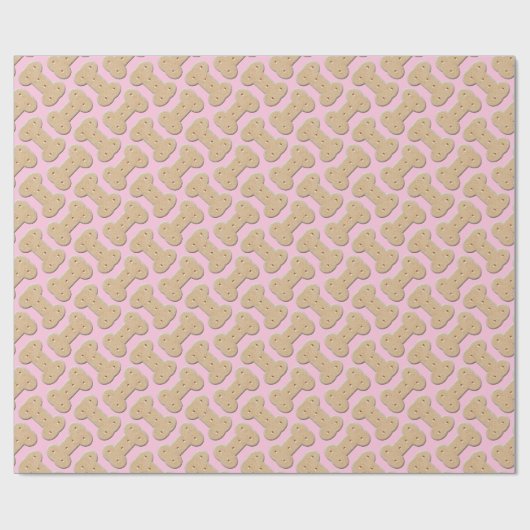 Dog Biscuit Bone Pattern Pink Cadeaupapier (Vlak)