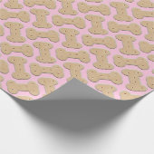 Dog Biscuit Bone Pattern Pink Cadeaupapier (Hoek)
