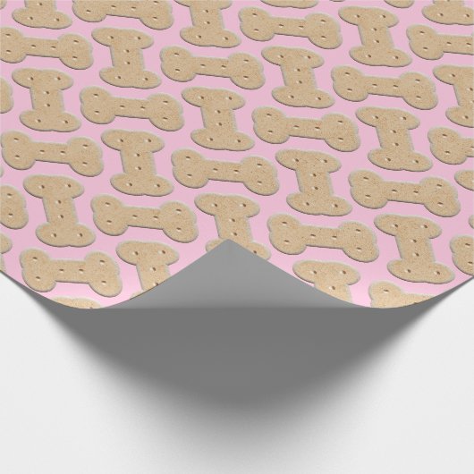 Dog Biscuit Bone Pattern Pink Cadeaupapier (Hoek)