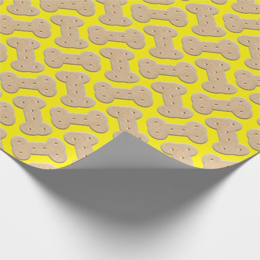 Dog Biscuit Bone Pattern Yellow Cadeaupapier (Hoek)