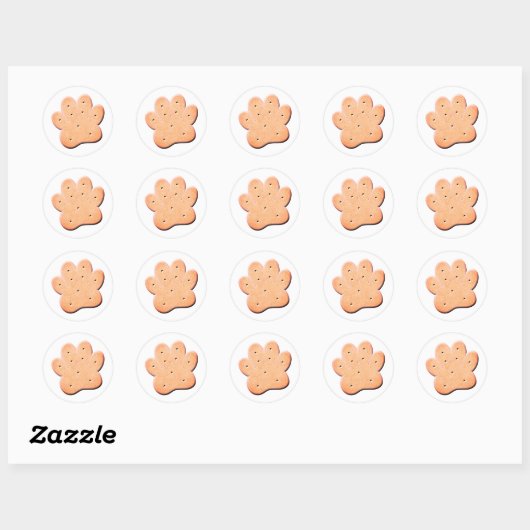 Dog Biscuit Pawprint Art Ronde Sticker (Vel)