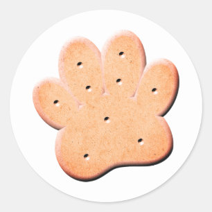 Dog Biscuit Pawprint Art Ronde Sticker