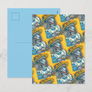 DOG BISCUITS EN EENVOUDIGERE EGG BASKET, CUTE POOD FEESTDAGENKAART