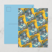 DOG BISCUITS EN EENVOUDIGERE EGG BASKET, CUTE POOD FEESTDAGENKAART (Voorkant / Achterkant)