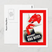 Dog Bites melden Briefkaart (Voorkant / Achterkant)