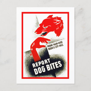 Dog Bites melden Briefkaart