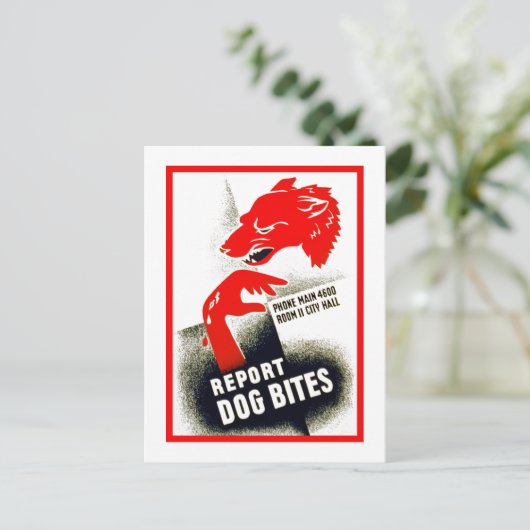 Dog Bites melden Briefkaart (Staand voorkant)