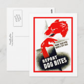 Dog Bites melden Briefkaart (Voorkant / Achterkant)
