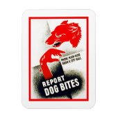 Dog Bites melden Magneet (Verticaal)