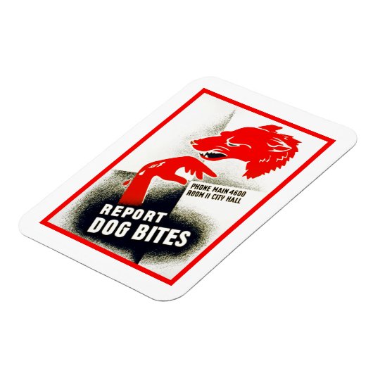 Dog Bites melden Magneet (Linkerzijde)