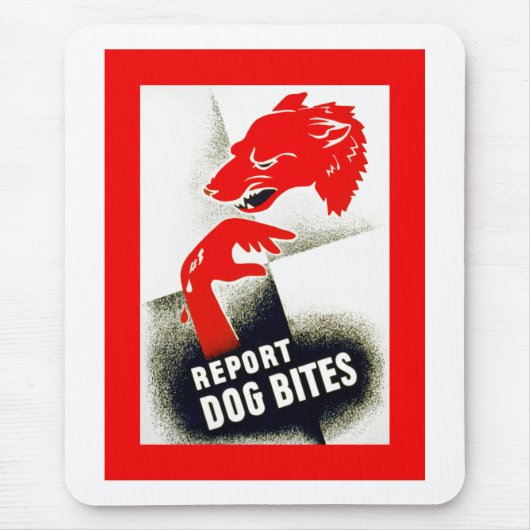 Dog Bites melden Muismat (Voorkant)