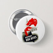 Dog Bites melden Ronde Button 5,7 Cm (Voorkant /achterkant)