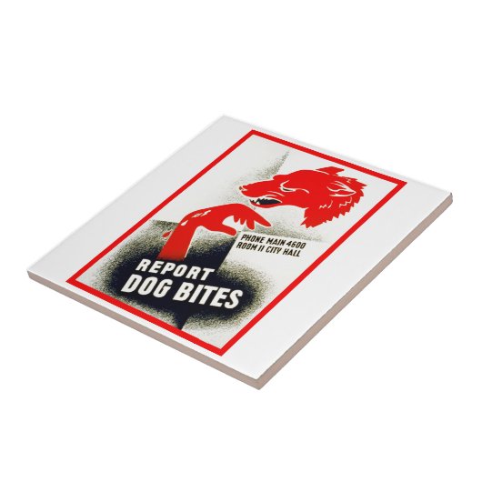 Dog Bites melden Tegeltje (Zijkant)