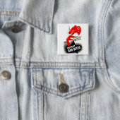 Dog Bites melden Vierkante Button 5,1 Cm (In situ)