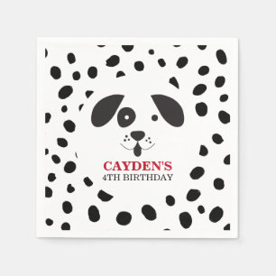 Dog Black Spot Dalmatian Birthday Servet
