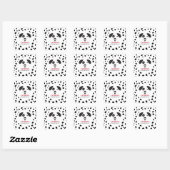 Dog Black Spot Dalmatian Birthday Vierkante Sticker (Vel)