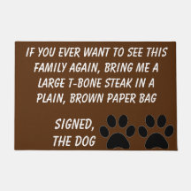 Dog Blackmail Brown Dedoor Mat