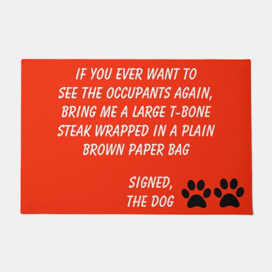 Dog Blackmail Burnt Oranje Doormat Deurmat (Voorkant)