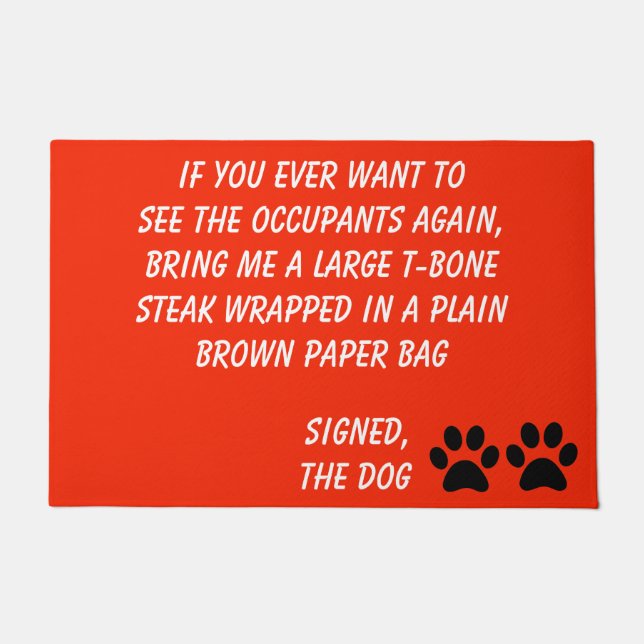 Dog Blackmail Burnt Oranje Doormat Deurmat (Voorkant)