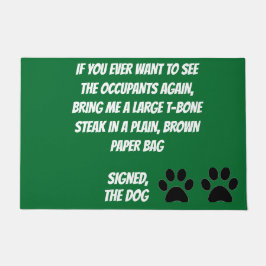 Dog Blackmail Green Doormat Deurmat