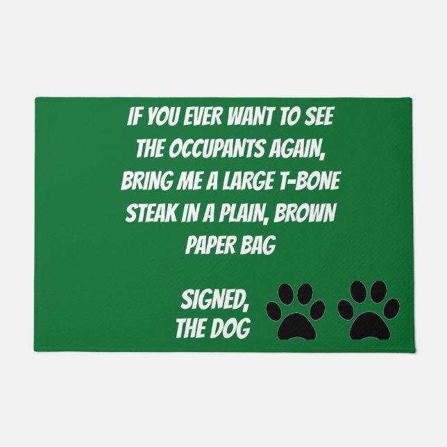 Dog Blackmail Green Doormat Deurmat (Voorkant)