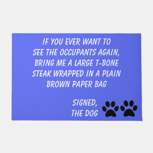 Dog Blackmail Periwinkle Doormat Deurmat (Voorkant)