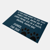 Dog Blackmail Turquoise door Mat (Schuin)