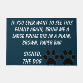 Dog Blackmail Turquoise door Mat