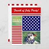 Dog Bless America Patriotic Kaart (Voorkant / Achterkant)