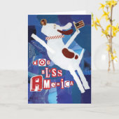 Dog Bless America Wenskaart Kaart (Gele Bloem)