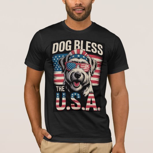 Dog Bless het Amerikaanse T-shirt (Voorkant)