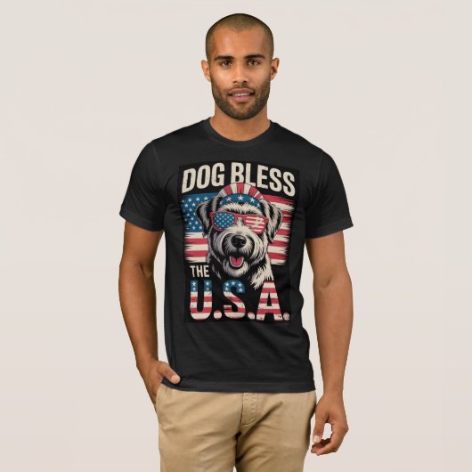 Dog Bless het Amerikaanse T-shirt (Voorkant volledig)