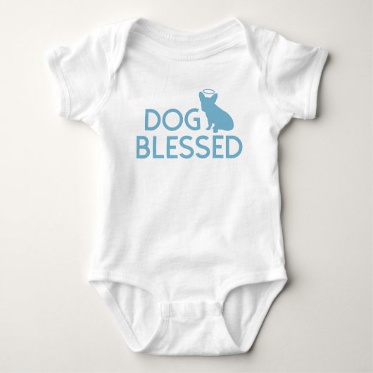 "Dog Blessed" Franse Bulldog Angel Baby Crawler Romper (Voorkant)