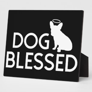 "Dog Blessed" Franse Bulldog Angel Plaque Fotoplaat