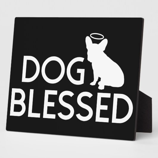 "Dog Blessed" Franse Bulldog Angel Plaque Fotoplaat (Zijkant)