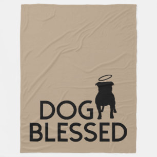 "Dog Blessed" Pit Bull Angel Fleece Blanket Deken