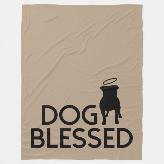 "Dog Blessed" Pit Bull Angel Fleece Blanket Deken (Voorkant)