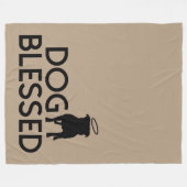 "Dog Blessed" Pit Bull Angel Fleece Blanket Deken (Voorkant (Horizontaal))
