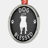 "Dog Blessed" Pit Bull Angel Round Ornament (Links)