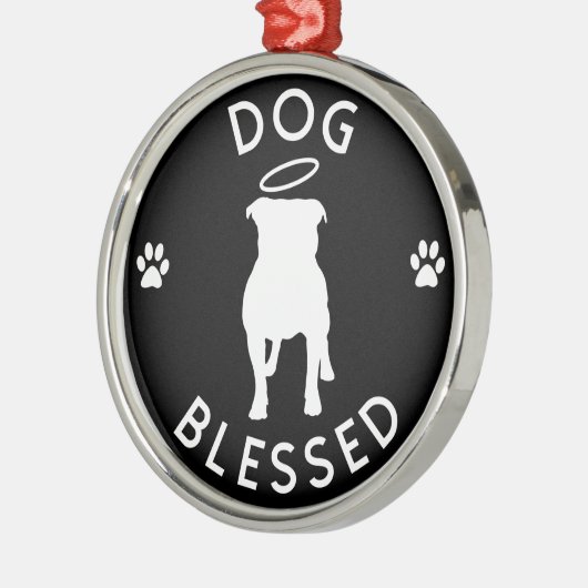 "Dog Blessed" Pit Bull Angel Round Ornament (Links)