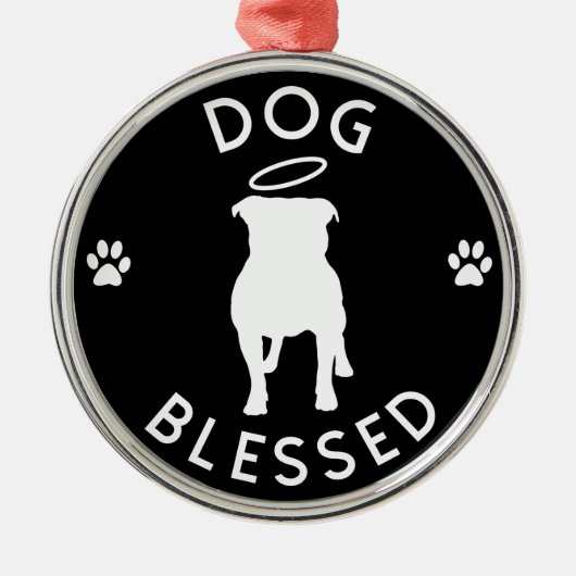 "Dog Blessed" Pit Bull Angel Round Ornament (Voorkant)