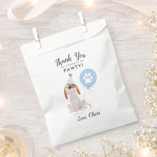 Dog Blue Verjaardagsfeestje Dank u Bedankzakje (Geknipt)