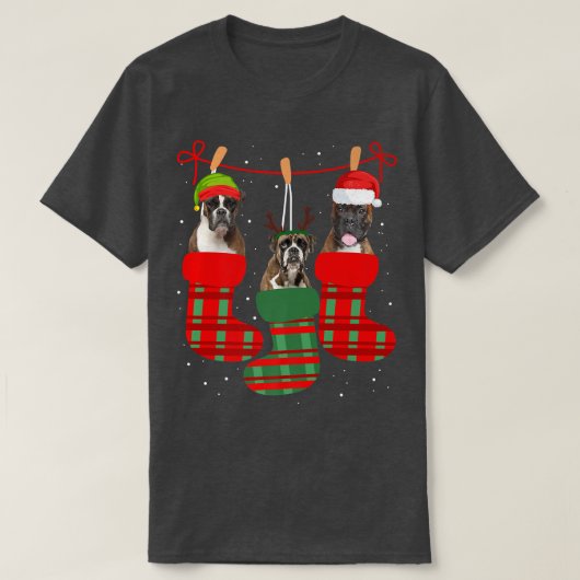 Dog Boer-kerstsokken Funny Xmas Pajama Pet Pup T-shirt (Design voorkant)