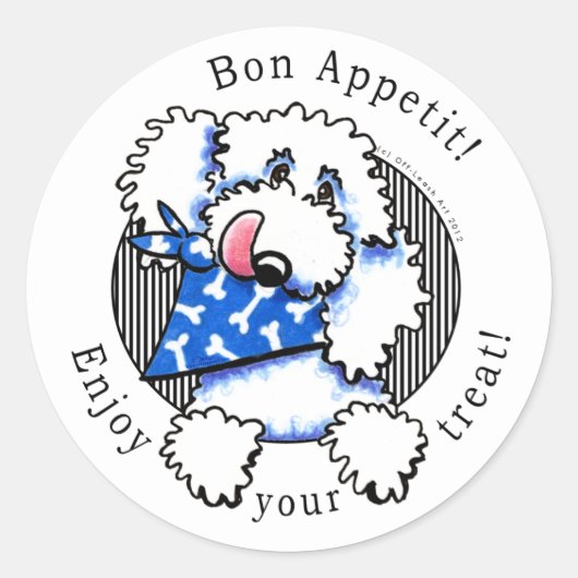 Dog Bon Appetit! Pet behandelt etiketten wit (Voorkant)