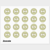 Dog Bone Art Gifts Ronde Sticker (Vel)
