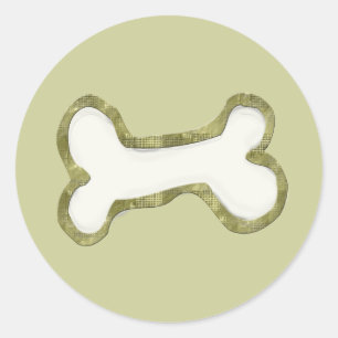 Dog Bone Art Gifts Ronde Sticker