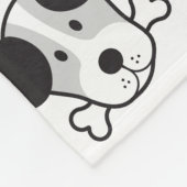 Dog & Bone Big Pattern Monochrome Fleece Deken (Hoek)
