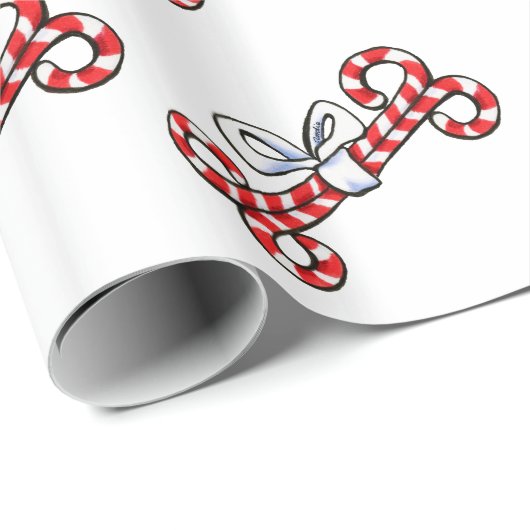 Dog Bone Candy Canes Cadeaupapier (Rol Hoek)